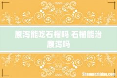 腹泻能吃石榴吗 石榴能治腹泻吗