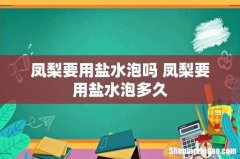 凤梨要用盐水泡吗 凤梨要用盐水泡多久