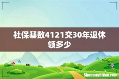 社保基数4121交30年退休领多少