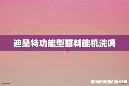 迪桑特功能型面料能机洗吗