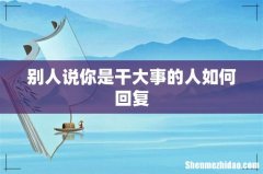 别人说你是干大事的人如何回复