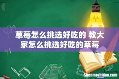 草莓怎么挑选好吃的 教大家怎么挑选好吃的草莓