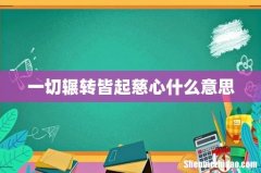 一切辗转皆起慈心什么意思