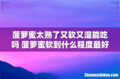 菠萝蜜太熟了又软又湿能吃吗 菠萝蜜软到什么程度最好