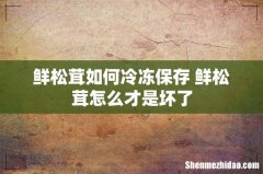 鲜松茸如何冷冻保存 鲜松茸怎么才是坏了