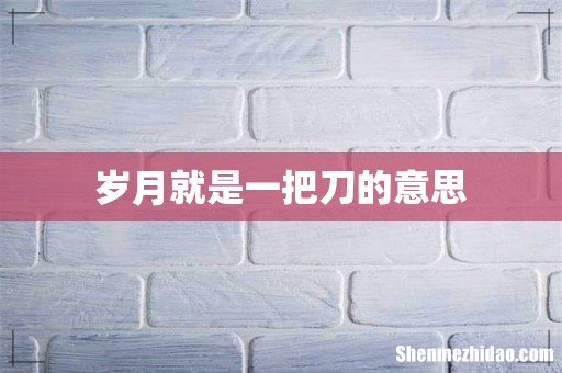 岁月就是一把刀的意思