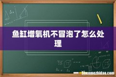 鱼缸增氧机不冒泡了怎么处理