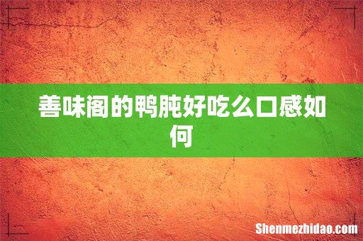 善味阁的鸭肫好吃么口感如何
