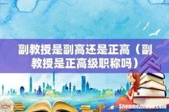 副教授是正高级职称吗 副教授是副高还是正高