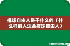 什么样的人适合排球自由人 排球自由人是干什么的