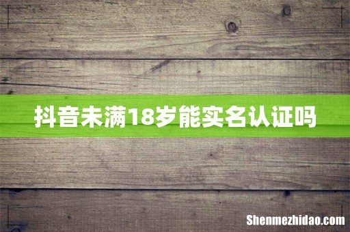 抖音未满18岁能实名认证吗