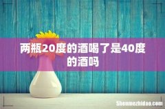 两瓶20度的酒喝了是40度的酒吗
