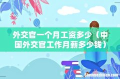 中国外交官工作月薪多少钱 外交官一个月工资多少