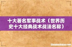 世界历史十大经典战术战法名称 十大著名军事战术