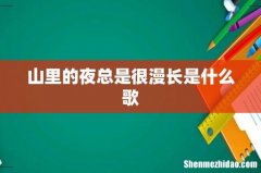 山里的夜总是很漫长是什么歌