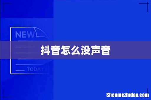 抖音怎么没声音