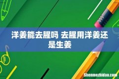 洋姜能去腥吗 去腥用洋姜还是生姜