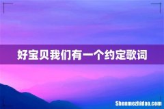 好宝贝我们有一个约定歌词