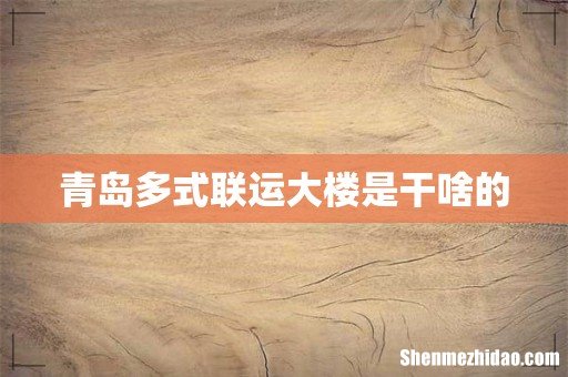 青岛多式联运大楼是干啥的