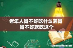 老年人胃不好吃什么养胃 胃不好就吃这个