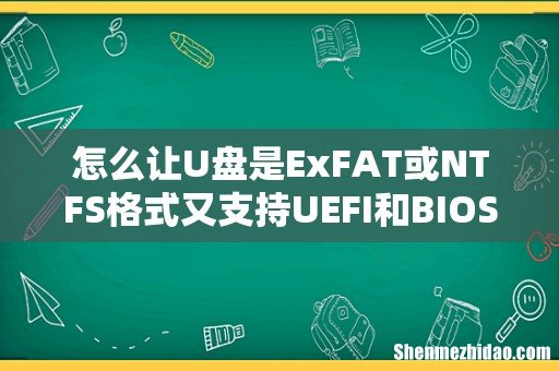 怎么让U盘是ExFAT或NTFS格式又支持UEFI和BIOS启动