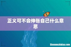 正义可不会伸张自己什么意思