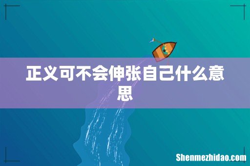 正义可不会伸张自己什么意思
