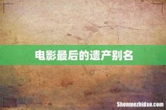 电影最后的遗产别名
