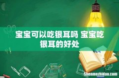 宝宝可以吃银耳吗 宝宝吃银耳的好处
