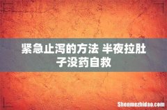 紧急止泻的方法 半夜拉肚子没药自救