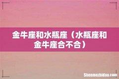 水瓶座和金牛座合不合 金牛座和水瓶座