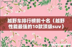 越野性能最强的10款顶级suv 越野车排行榜前十名