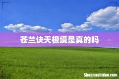 苍兰诀天极境是真的吗