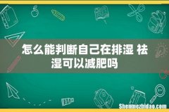 怎么能判断自己在排湿 祛湿可以减肥吗