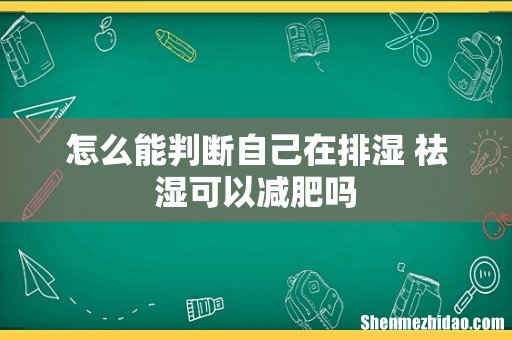 怎么能判断自己在排湿 祛湿可以减肥吗