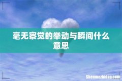 毫无察觉的举动与瞬间什么意思