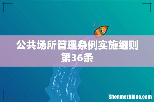 公共场所管理条例实施细则第36条