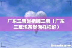 广东三宝泡茶煲汤样样好 广东三宝是指哪三宝