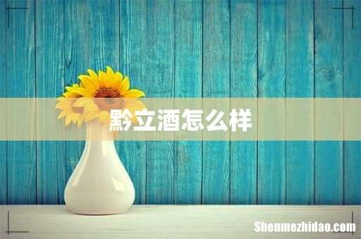 黔立酒怎么样
