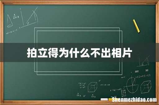 拍立得为什么不出相片