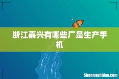 浙江嘉兴有哪些厂是生产手机