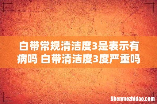 白带常规清洁度3是表示有病吗 白带清洁度3度严重吗