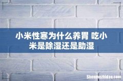 小米性寒为什么养胃 吃小米是除湿还是助湿