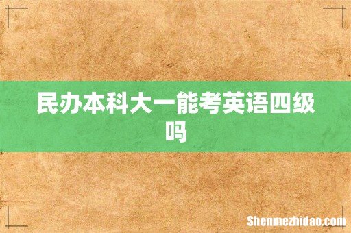 民办本科大一能考英语四级吗