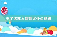 干了这杯人间烟火什么意思