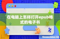 在电脑上怎样打开epub格式的电子书