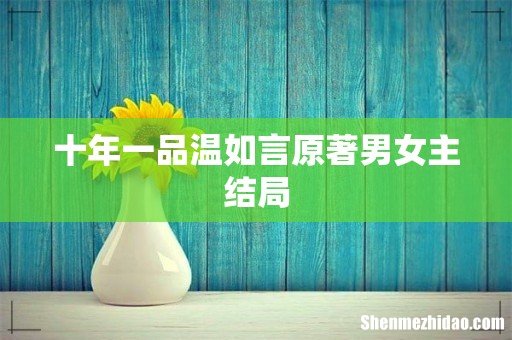 十年一品温如言原著男女主结局