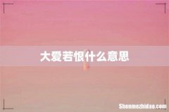 大爱若恨什么意思