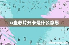 u盘芯片开卡是什么意思
