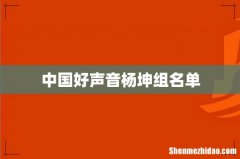 中国好声音杨坤组名单